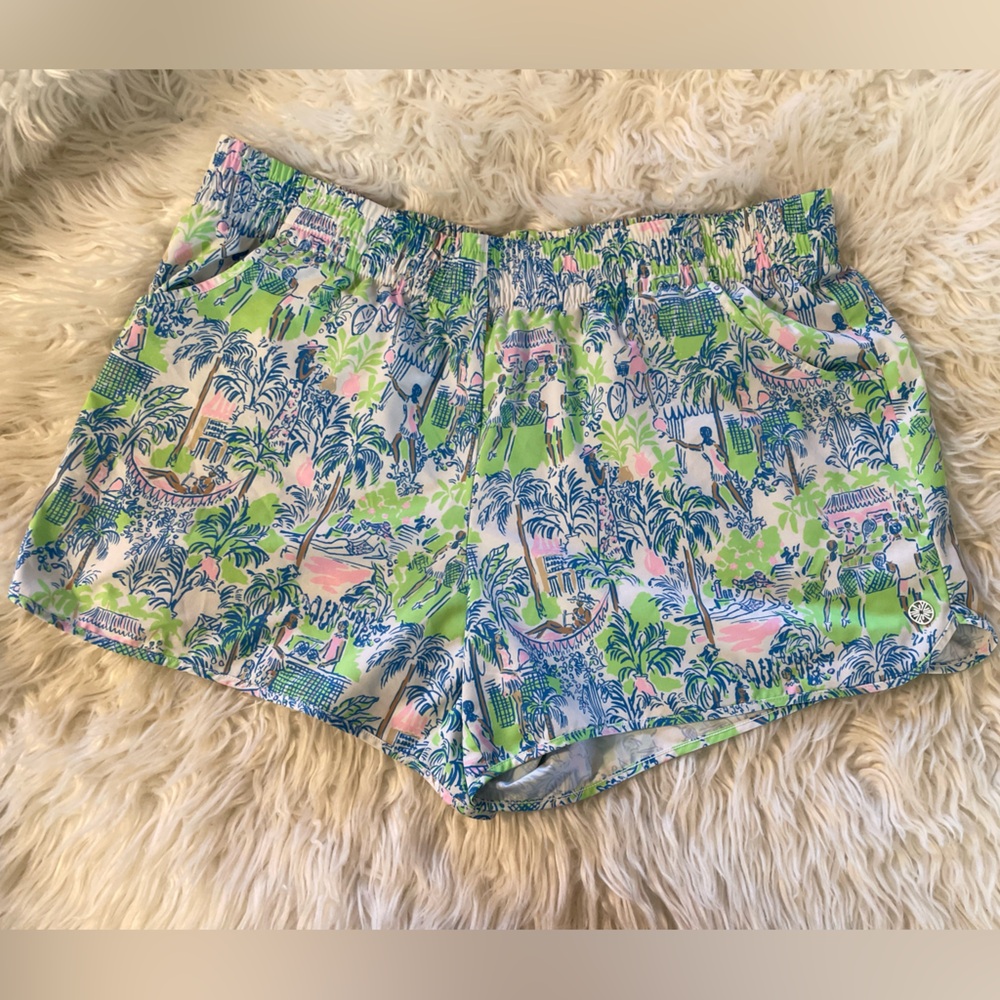Lilly Pulitzer Luxletic Backcourt Serving It Up Women’s Shorts-XL; Style: 001813
